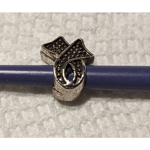 "Blue" Awareness Ribbon w/Blue & Black stones Charm - Picture 3 of 4